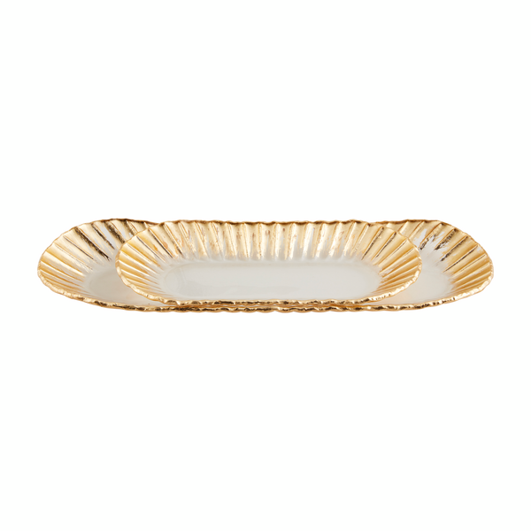 Gold Edge Glass Nested Trays