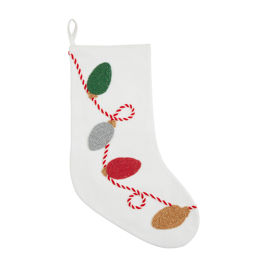 Lights Beaded Christmas Stocking