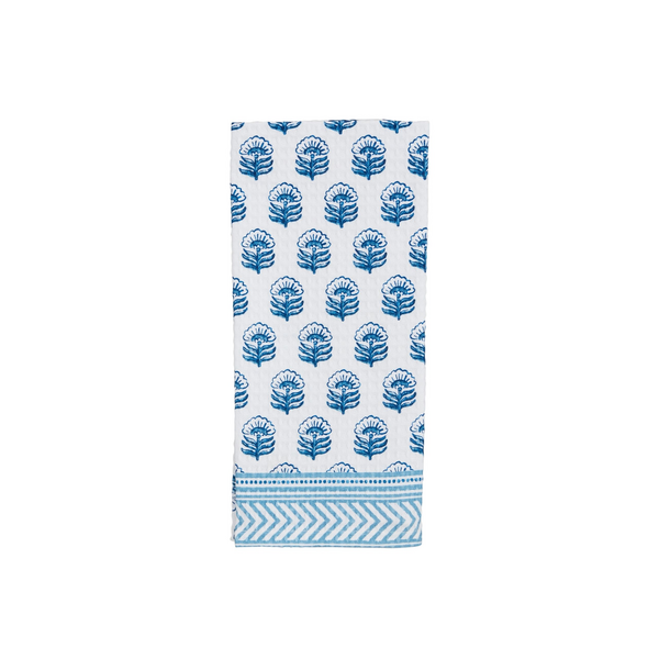 Buti Blue Block Print Towel
