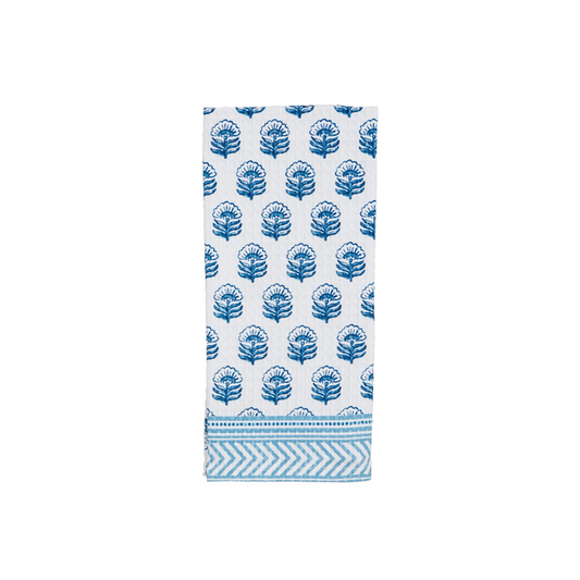 Buti Blue Block Print Towel