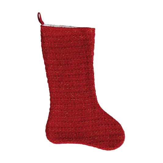 20" Woven Cotton Stocking in Red