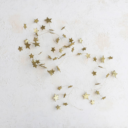 72"L Glitter Star Garland
