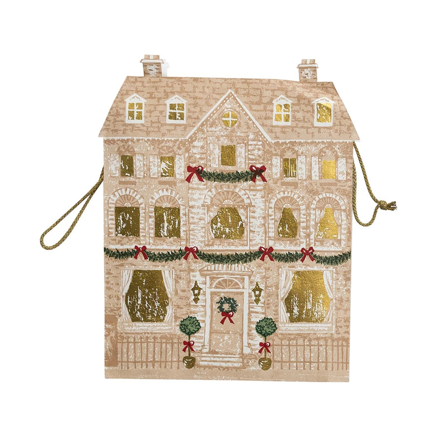 Handmade Paper Gift Bag with Gold Foil