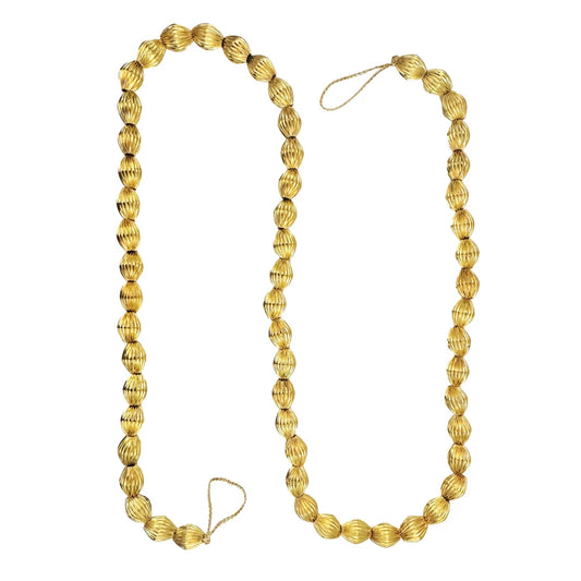 72" Electroplated Metal Pleated Bead Garland Gold
