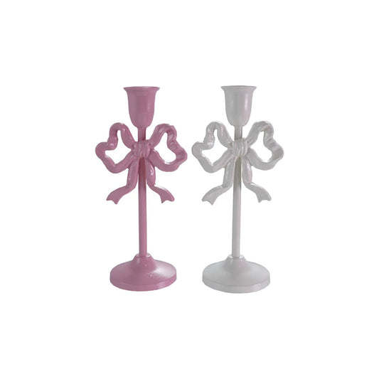 10"H Metal Bow Candle Holder, 2 Colors