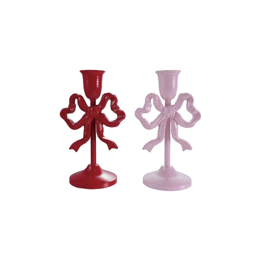 8"H Metal Bow Candle Holder, 2 Colors