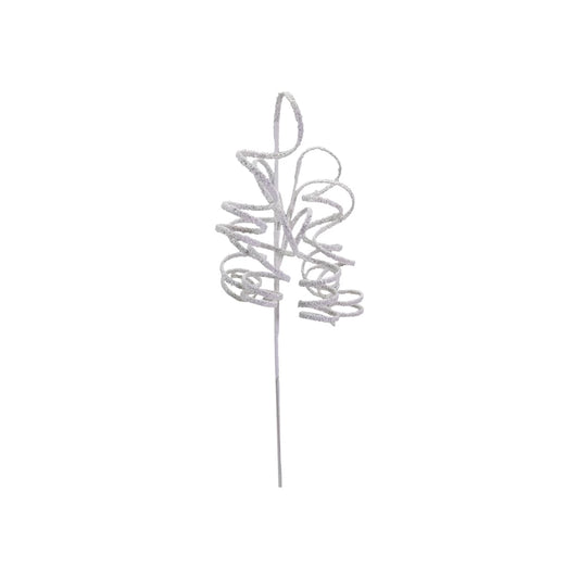 White Swirl Stem Glitter
