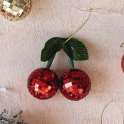Glass Cherry w Foam Ornament Disco Ball
