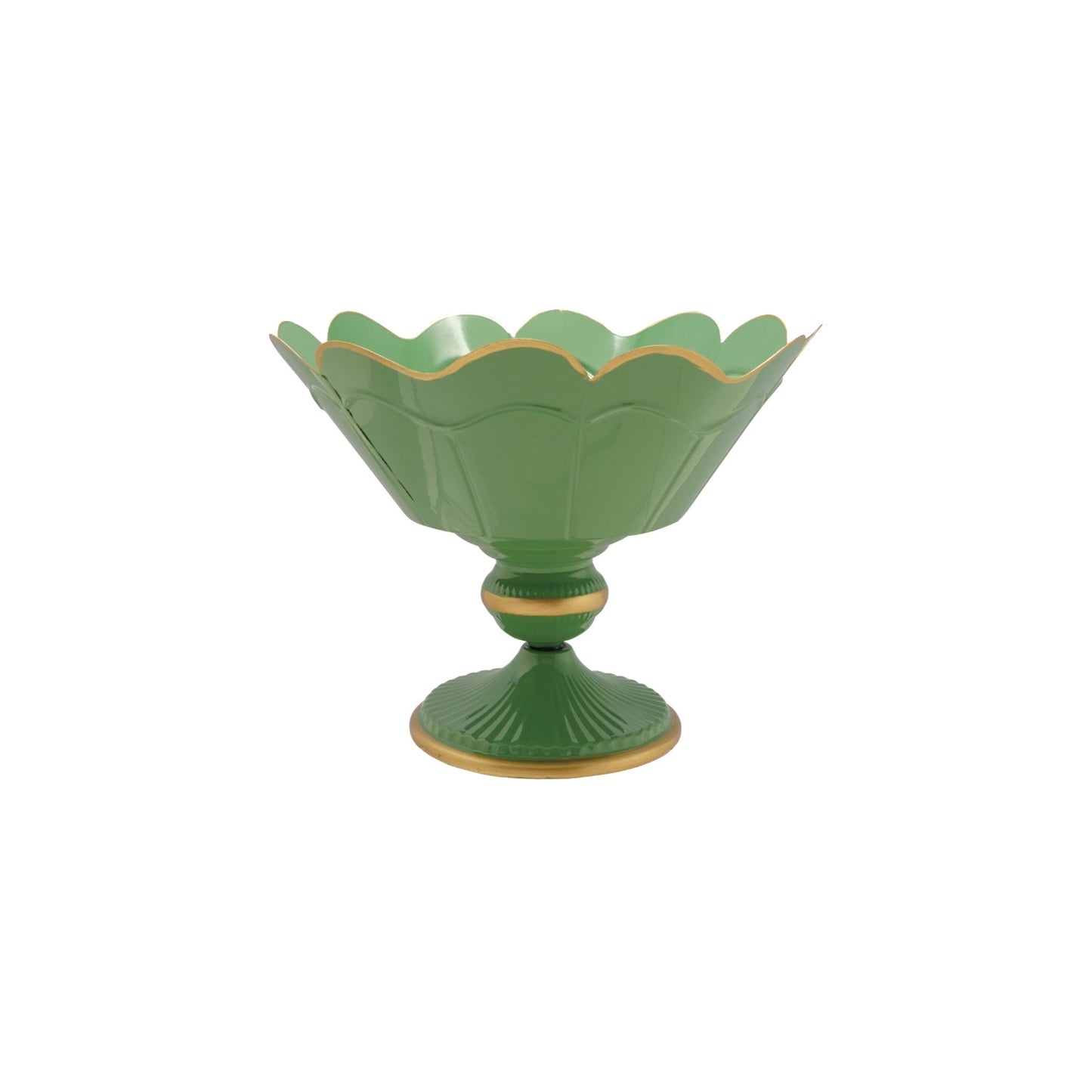 Decorative Metal Scalloped Footed Container