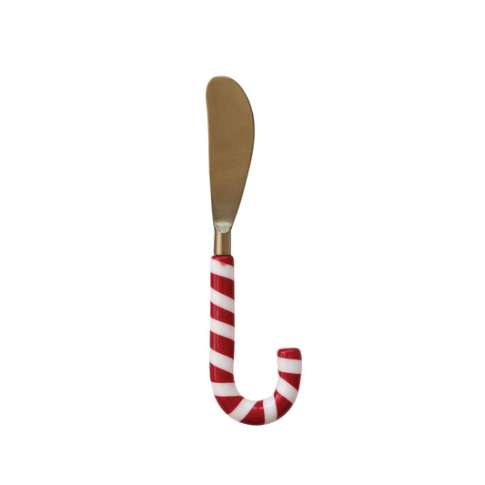 Stainless Steel Spreader with Resin Candy Cane Shaped Handle
