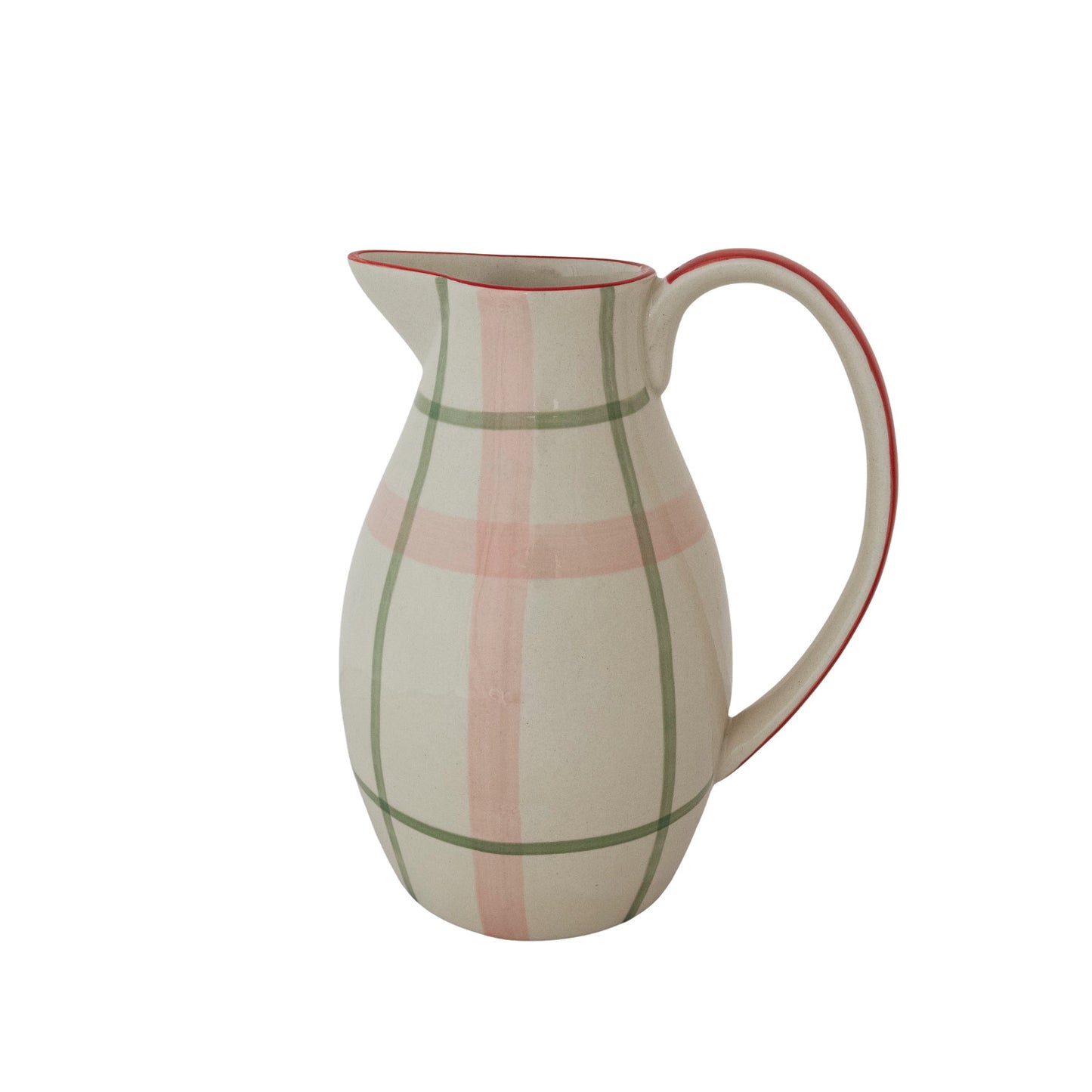 Quart Stoneware Plaid Pitcher