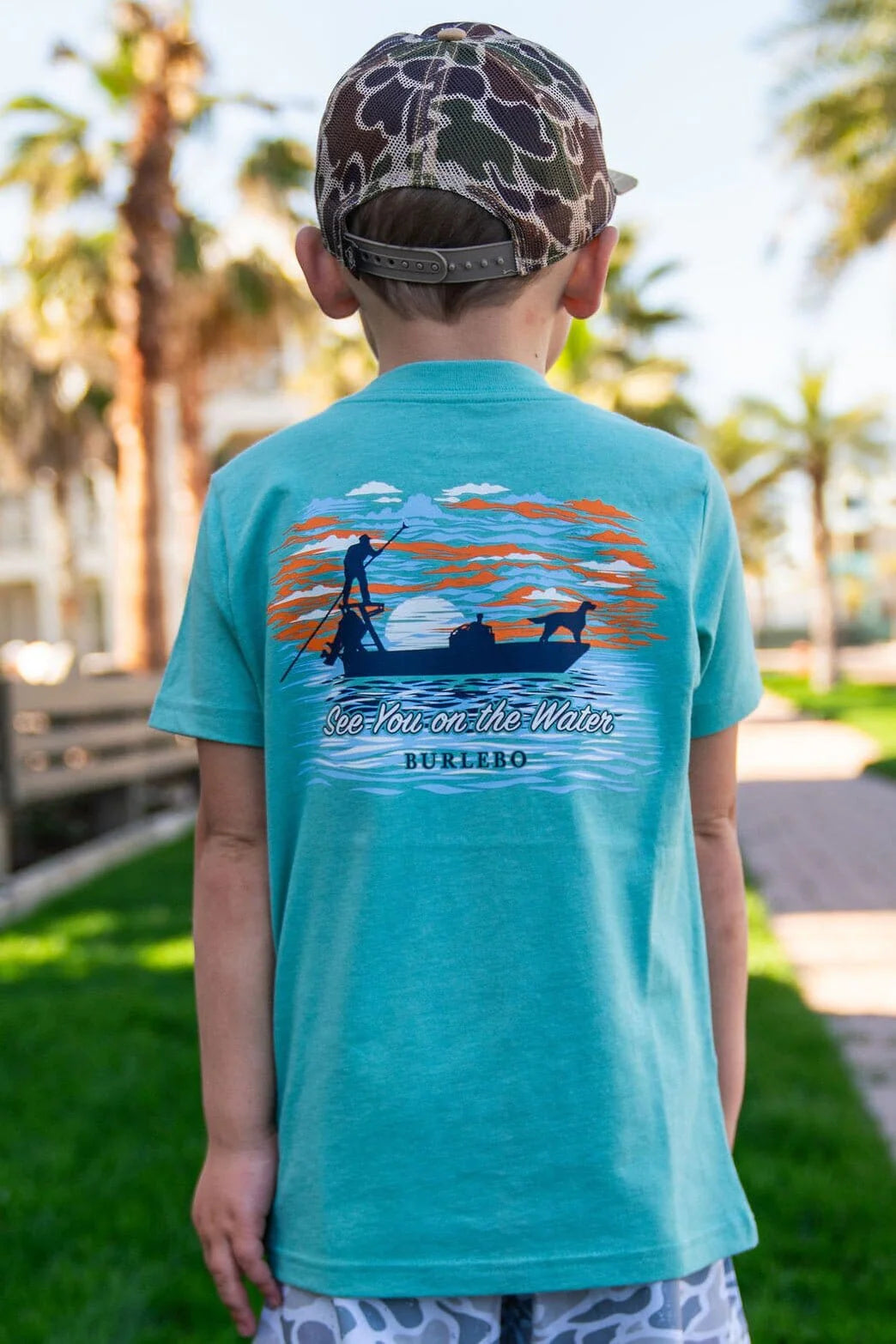 Youth Tee See You on the Water in Heather Chalky Mint