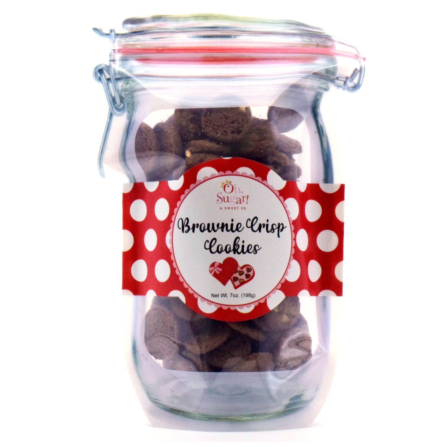 Valentine Brownie Crisp Cookies Mason Jar Pouches